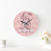 Pastel Goth Bahomet with a Cat and a Raven Grote Klok (Huis)