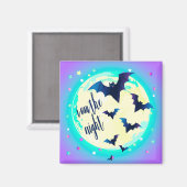 Pastel Goth Bat Art - “I am the Night” Quote Magneet (Voorkant / Achterkant)