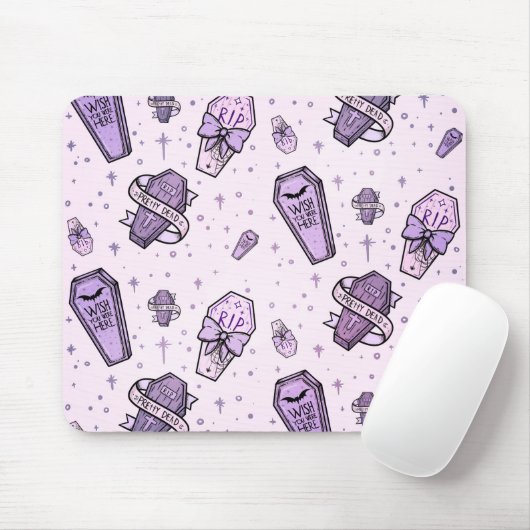 Pastel Goth Coffins Pattern Muismat (Met muis)