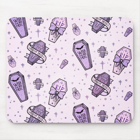 Pastel Goth Coffins Pattern Muismat (Voorkant)
