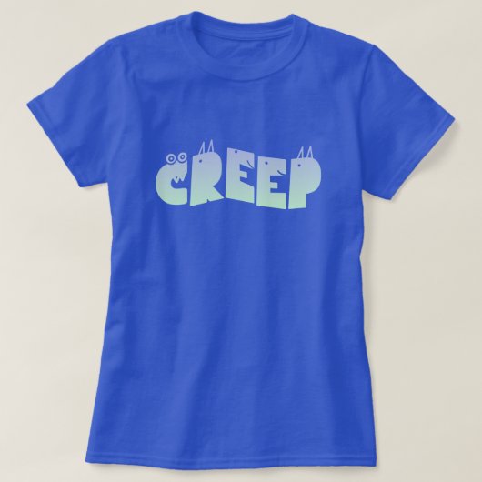 Pastel Goth Creep Monster Creepy Letters T-shirt (Design voorkant)