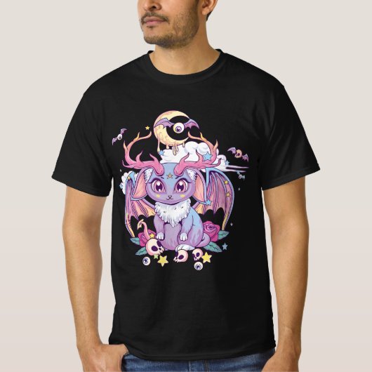 Pastel Goth Creepy Occult Satanic Jackalope Kawaii T-shirt (Voorkant)