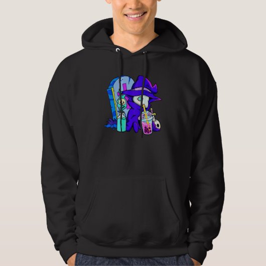 Pastel Goth Cute Creepy Plague Doctor Boba Bubble  Hoodie (Voorkant)