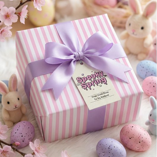Pastel Goth Easter Pink Striped Alternative Cadeaupapier