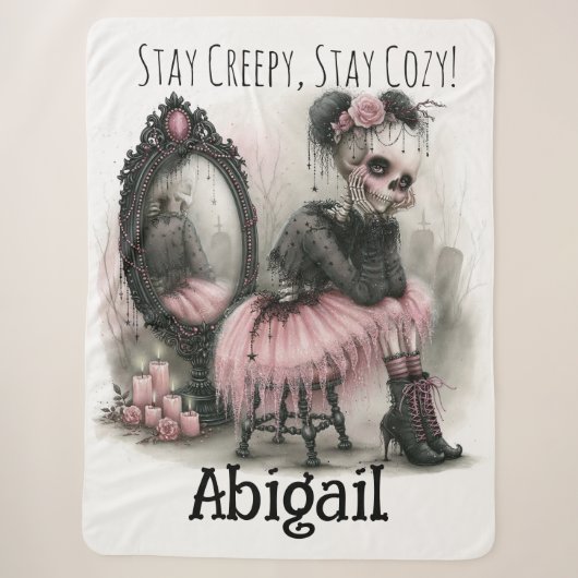 Pastel Goth Esthetiek Halloween Sherpa Deken (Voorkant)