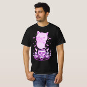 Pastel Goth Ghost Cat Boo Halloween Kitten Aesthet T-shirt (Voorkant volledig)