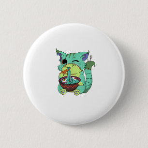 Pastel Goth Griezelen Anime Ramen Kat Halloween T- Ronde Button 5,7 Cm