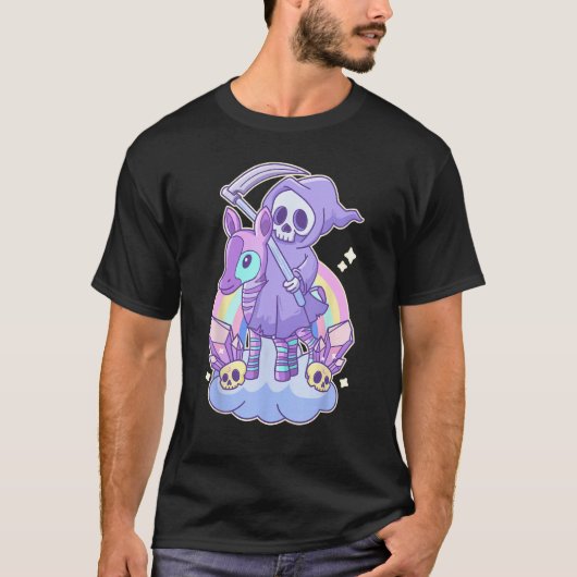 Pastel Goth Grim Reaper On Okapi T-shirt (Voorkant)