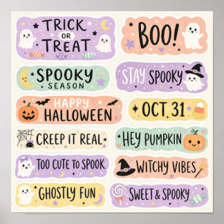 Pastel Goth Halloween Schattige Geesten Poster
