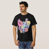 Pastel Goth Heart Ribcage with Butterflies & Flowe T-shirt (Voorkant volledig)