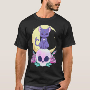 Pastel Goth Hekserige Kat Schattige Enge Wicca Kat T-shirt