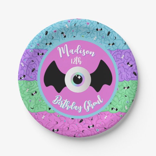 Pastel Goth Hersenen Papieren Bordje (Voorkant)