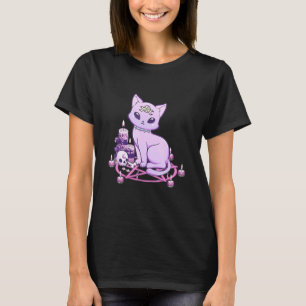 Pastel Goth Kat Griezeldwepende Wicca Kat Vamporwa T-shirt