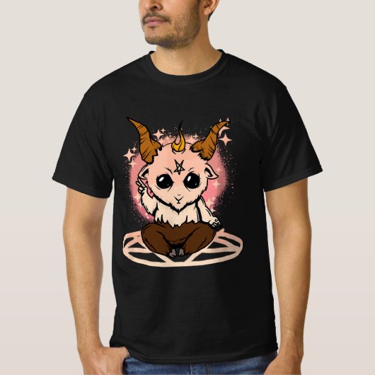 Pastel Goth Kawaii Clothing Baby Baphomet Satanic T-shirt (Voorkant)
