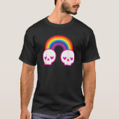 Pastel Goth Kawaii Punk Rainbow Skulls T-shirt (Voorkant)
