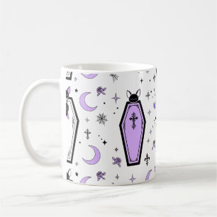 Pastel Goth Kist Slaande Vleermuis Halloween Kunst Koffiemok