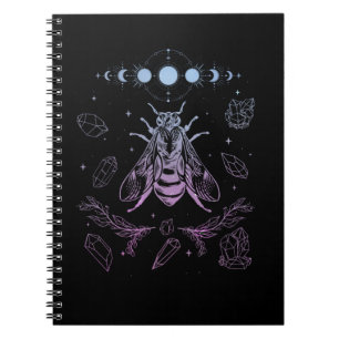 Pastel Goth Maan Insect Gothic Wicca Halve Maan Bi Notitieboek