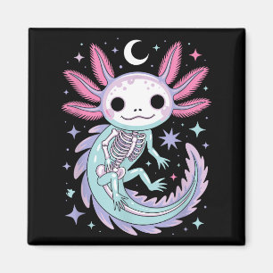 Pastel goth meisje kawaii schattige skelet axolotl magneet