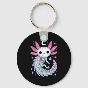 Pastel goth meisje kawaii schattige skelet axolotl sleutelhanger