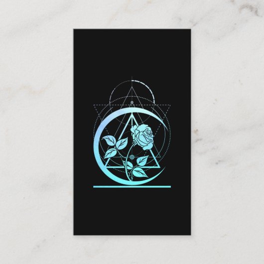 Pastel Goth Moon Aesthetic Flower Visitekaartje (Voorkant)