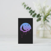 Pastel Goth Moon Kawaii Aesthetic Stars Crescent Visitekaartje (Staand voorkant)