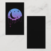 Pastel Goth Moon Kawaii Aesthetic Stars Crescent Visitekaartje (Voorkant / Achterkant)