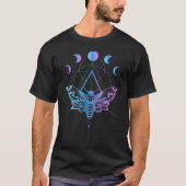 Pastel Goth Moon Moth Crescent Geometry T-shirt (Voorkant)