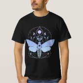 Pastel Goth Moth Moon Wiccan Crescent Skull  T-shirt (Voorkant)