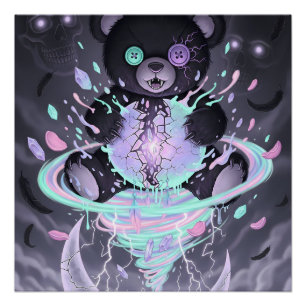 Pastel Goth Mystieke Beer Perfect Poster