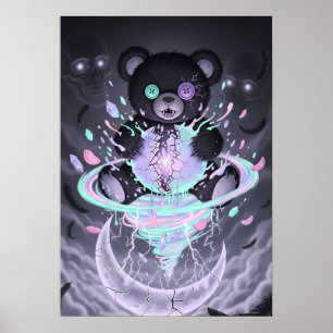 Pastel Goth Mystieke Beer Poster