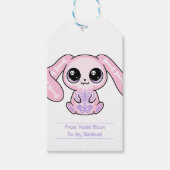 Pastel Goth Paashaas Van Voor Label Lavendel Cadeaulabel (Voorkant)