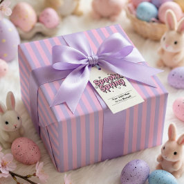 Pastel Goth Pasen Roze Lavendel Gestreepte Cadeaupapier