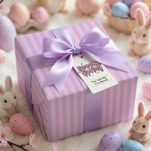 Pastel Goth Pasen Roze Lavendel Gestreepte Cadeaupapier