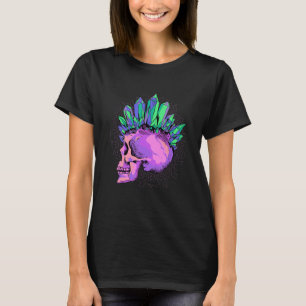 Pastel Goth Punk Schedel Kristal Mohawk Rock Gotis T-shirt
