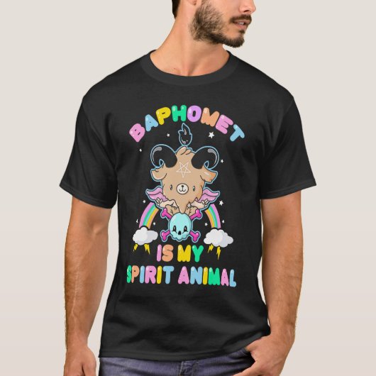 Pastel Goth Satanic Emo Baphomet Is My Spirit Ani T-shirt (Voorkant)