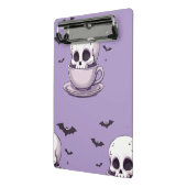 Pastel Goth Schedel in Theekop Mini Klembord (Angled2)