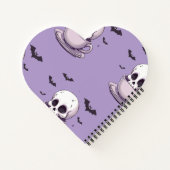 Pastel Goth Schedel in Theekop Notitieboek (Achterkant)