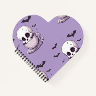 Pastel Goth Schedel in Theekop Notitieboek