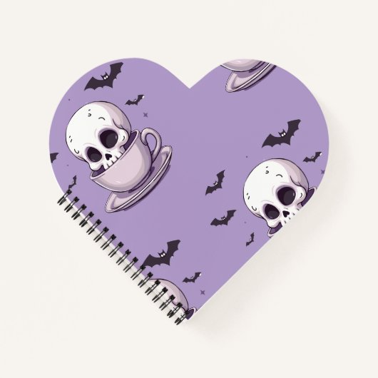 Pastel Goth Schedel in Theekop Notitieboek (Voorkant)
