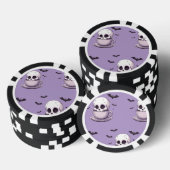 Pastel Goth Schedel in Theekop Poker Chips (Opstapeling)