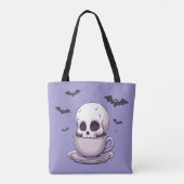 Pastel goth schedel in theekop tote bag (Achterkant)