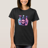 Pastel Goth Schedel Potionsflessen Halloween Kunst T-shirt (Voorkant)