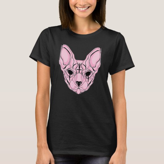 Pastel Goth Sfinx Kat T-shirt (Voorkant)