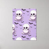 Pastel Goth Skull in Teacup Canvas Afdruk (Voorkant)