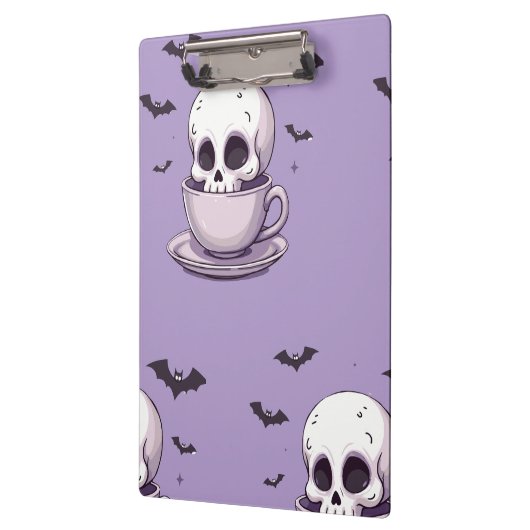 Pastel Goth Skull in Teacup Klembord (Links)