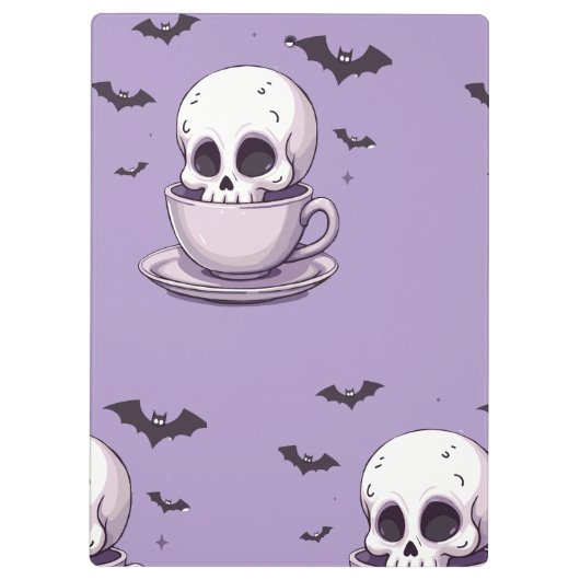 Pastel Goth Skull in Teacup Klembord (Achterkant)