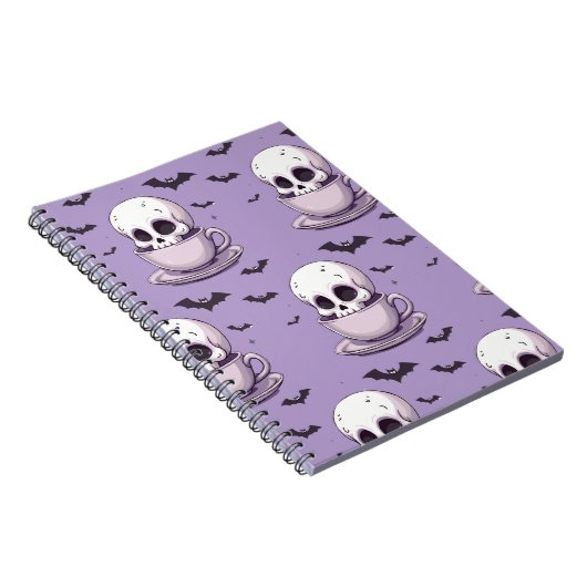 Pastel Goth Skull in Teacup Notitieboek (Rechterzijde)