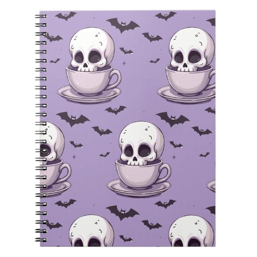 Pastel Goth Skull in Teacup Notitieboek (Voorkant)