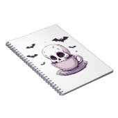 Pastel Goth Skull in Teacup Notitieboek (Rechterzijde)