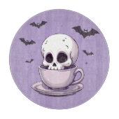 Pastel Goth Skull in Teacup Snijplank (Voorkant)